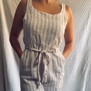 100% Linen White/Cream Jumpsuit
